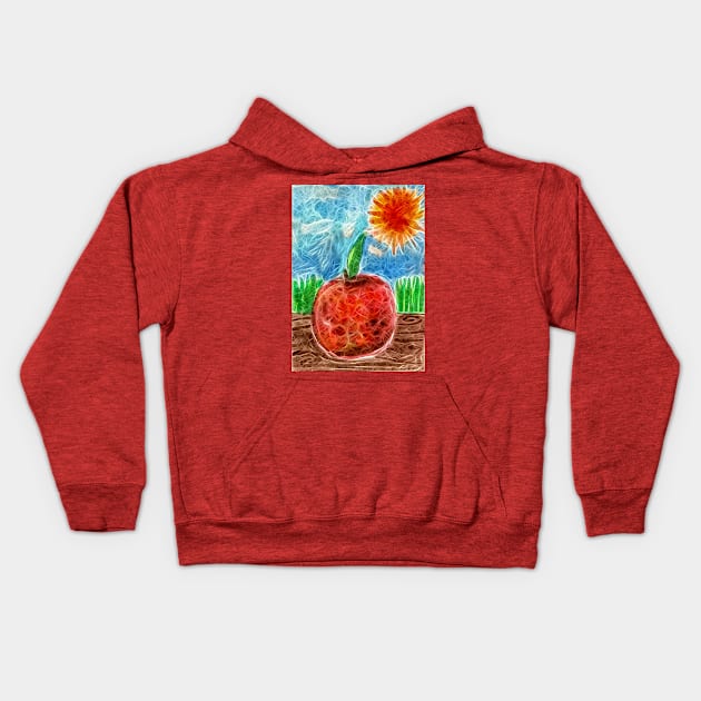 Sunny Apple Kids Hoodie by Mila-Ola_Art